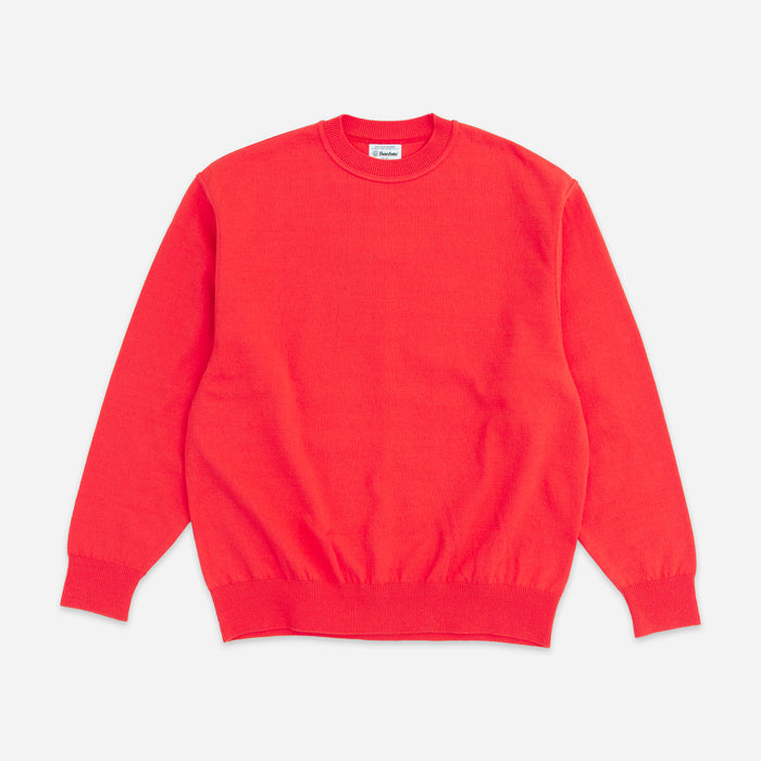 WAVE CREW PULLOVER SWEATER - ORANGE