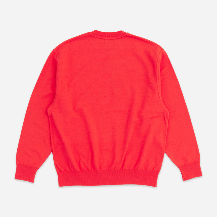 WAVE CREW PULLOVER SWEATER - ORANGE