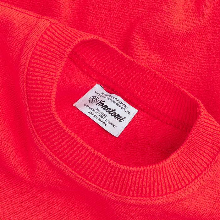 WAVE CREW PULLOVER SWEATER - ORANGE