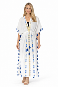 White Greece inspired cotton kaftan- EC-183