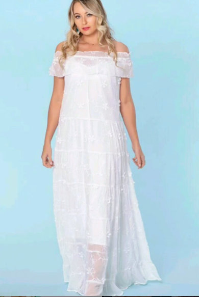 White lace dress with a slip