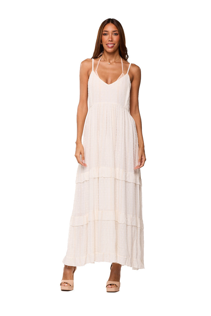White Maxi Resort Dress- IVORY LONG DRESS bo-2920