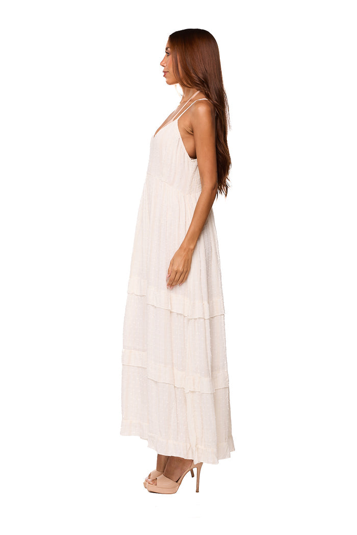 White Maxi Resort Dress- IVORY LONG DRESS bo-2920
