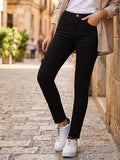 Women's Black Skinny Fit Solid Jeans