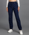 Women's Blue Regular Fit Washed Jogger Jeans