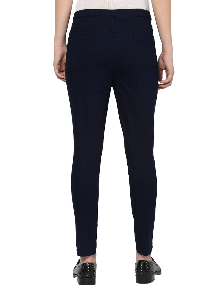 Women's Dark Blue Skinny Fit Jeans Jegging Stretch