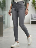 Women's Grey Skinny Fit Washed Jeans