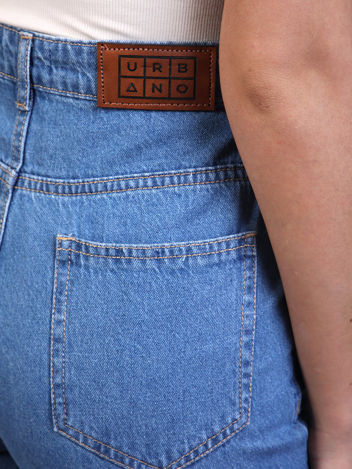 Women's Ice Blue Wide Leg Fit Washed Jeans