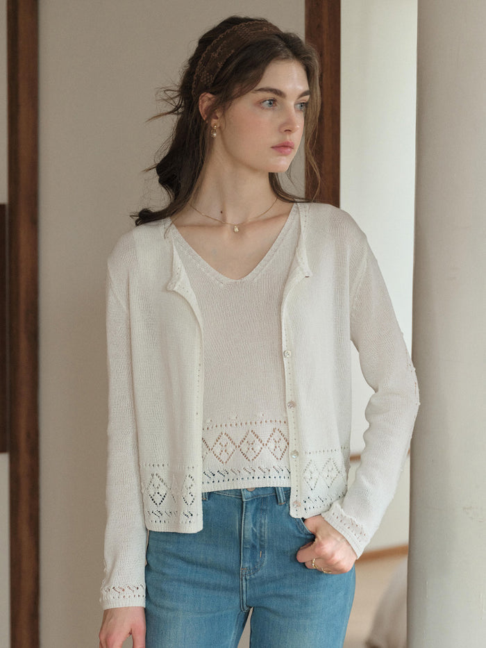 Ximena Strap Vest and Cardigan Set
